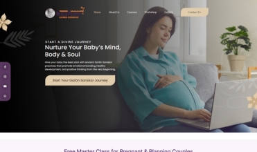 Garbh Sanskar pregnancy care website design for Keshav Garbh Sanskar with holistic maternal wellness focus